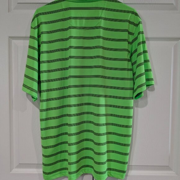 Pebble Beach Men's Performance Golf Polo Shirt, Size Large, Bright Green Striped - Picture 7 of 12